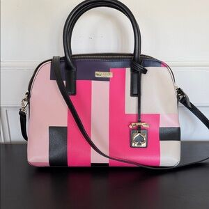 Kate Spade Pink Multi-Color Leather Crossbody Shoulder Bag